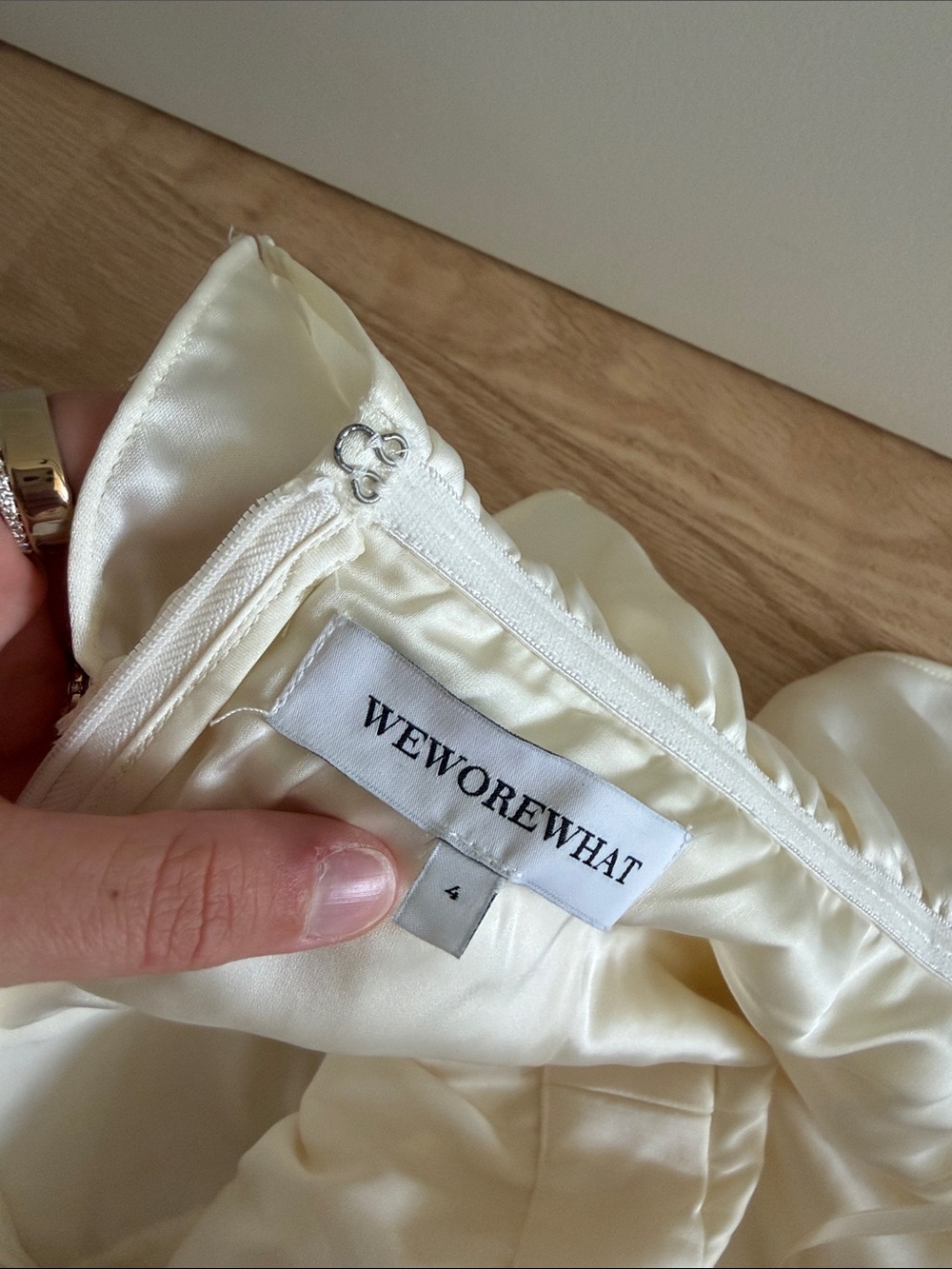 WeWoreWhat Strapless Tiered High-Low Dress in Cream - Picture 4 of 4